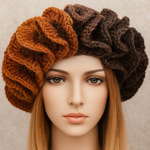 Handmade crochet ruffle hat