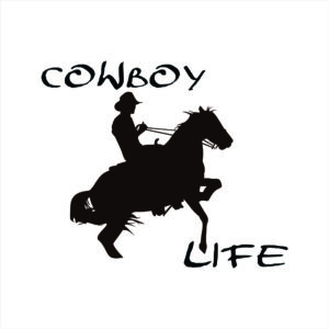 Decal, Cut Vinyl Window Decal Cowboy Life On Horse