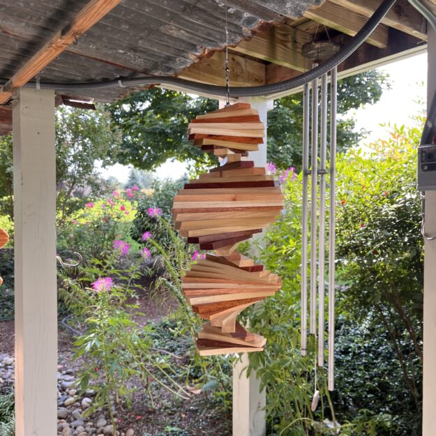 4.00 Wood Wind Spinner: Outdoor Spiral Art