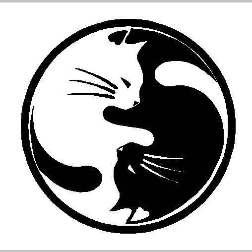 Cat Ying-Yang Window Decal Cut Vinyl