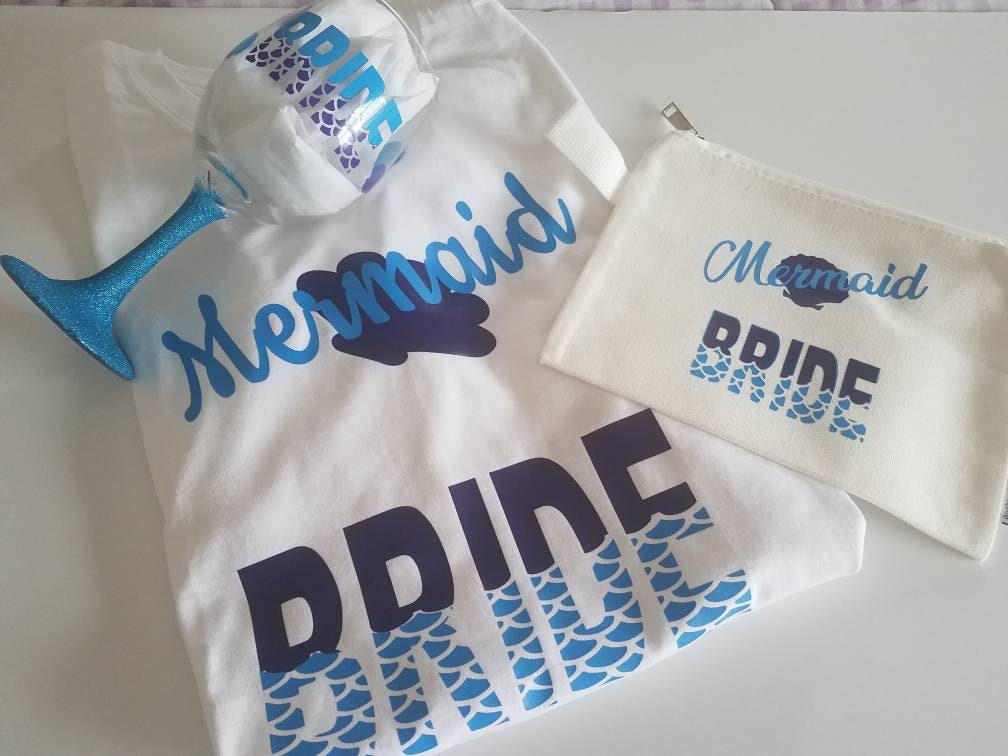 Mermaid Bridal Party Wine Glasses