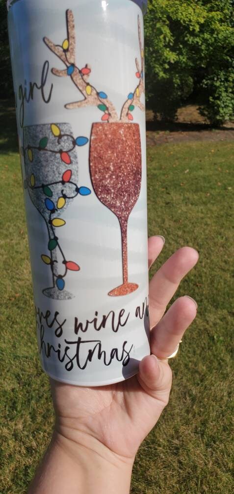 Just a Girl Who Loves Christmas and Wine 20 oz Tumbler