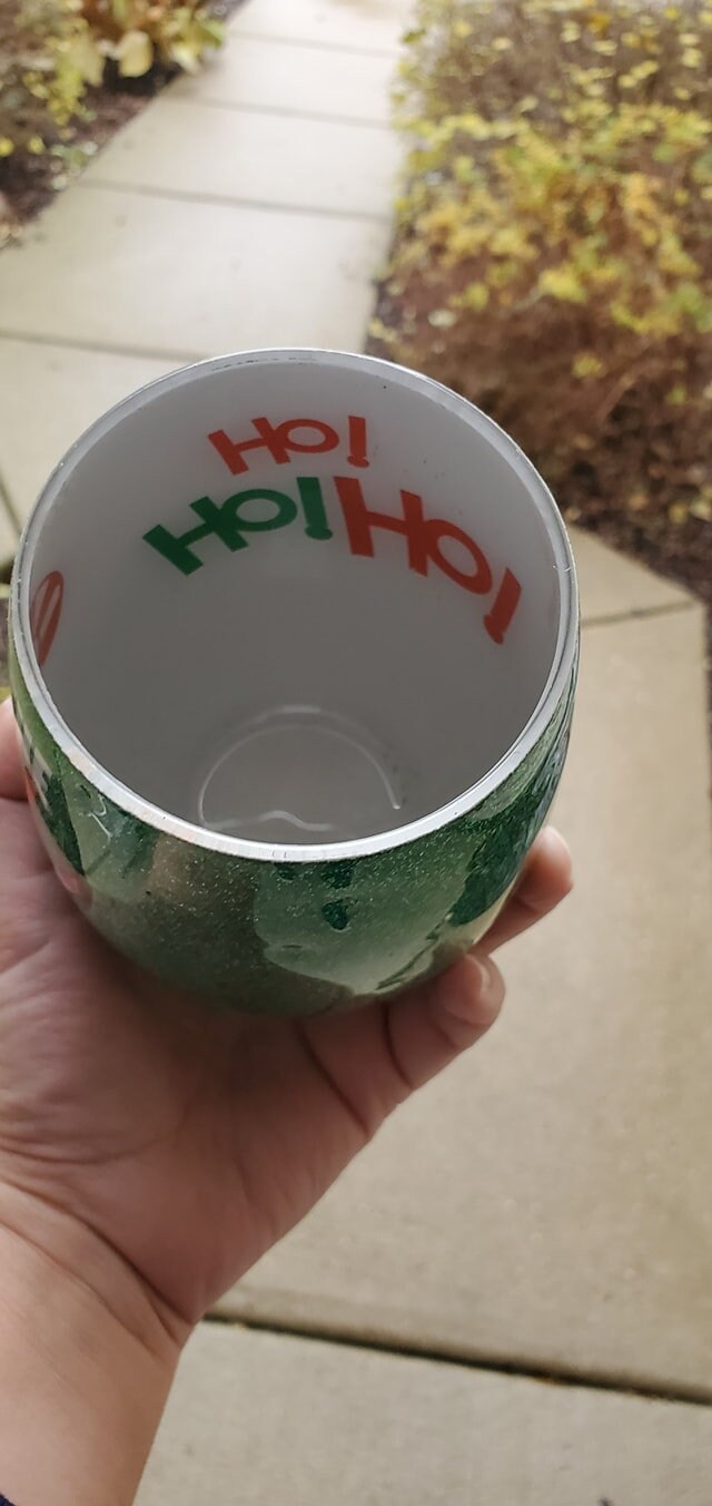 It's Five O'clock At The North Pole Peekaboo Wine Glass