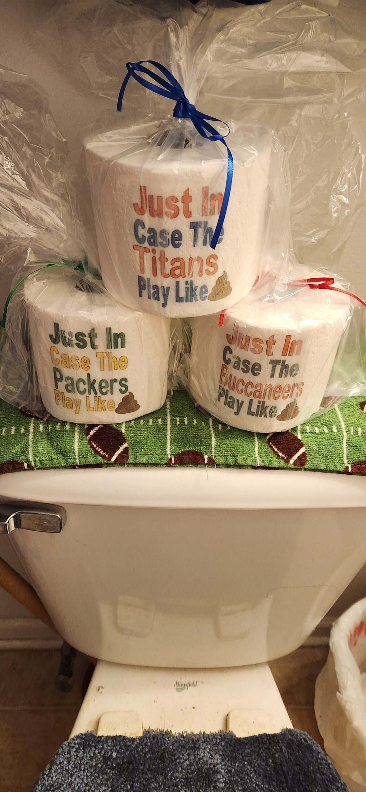 Funny Gag Gift, Football Toilet Paper, Hard To Shop For, White Elephant