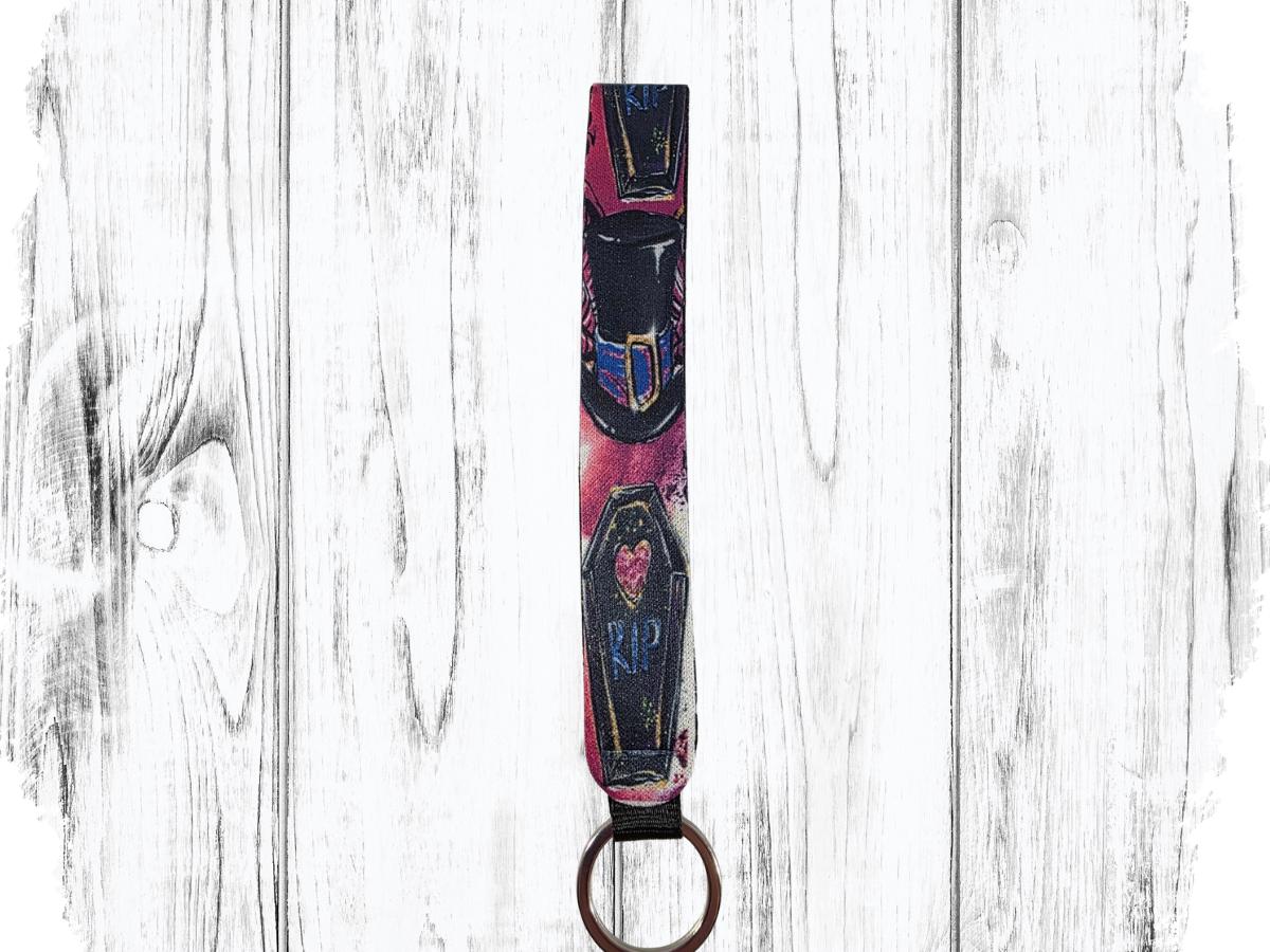 Spooky Halloween Wristlet Keychain/ October Girl Gift