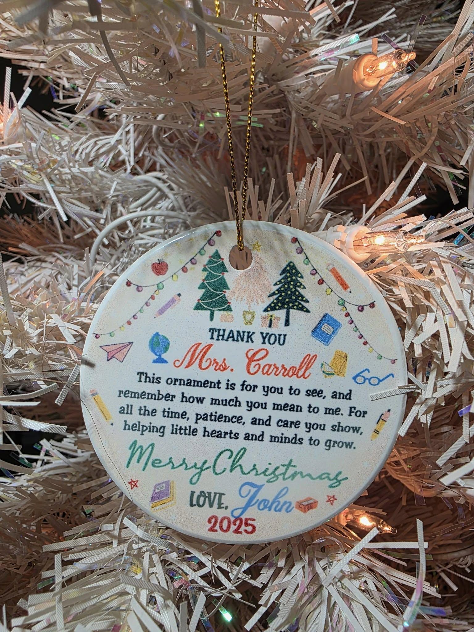 Personalized Teacher Ornaments