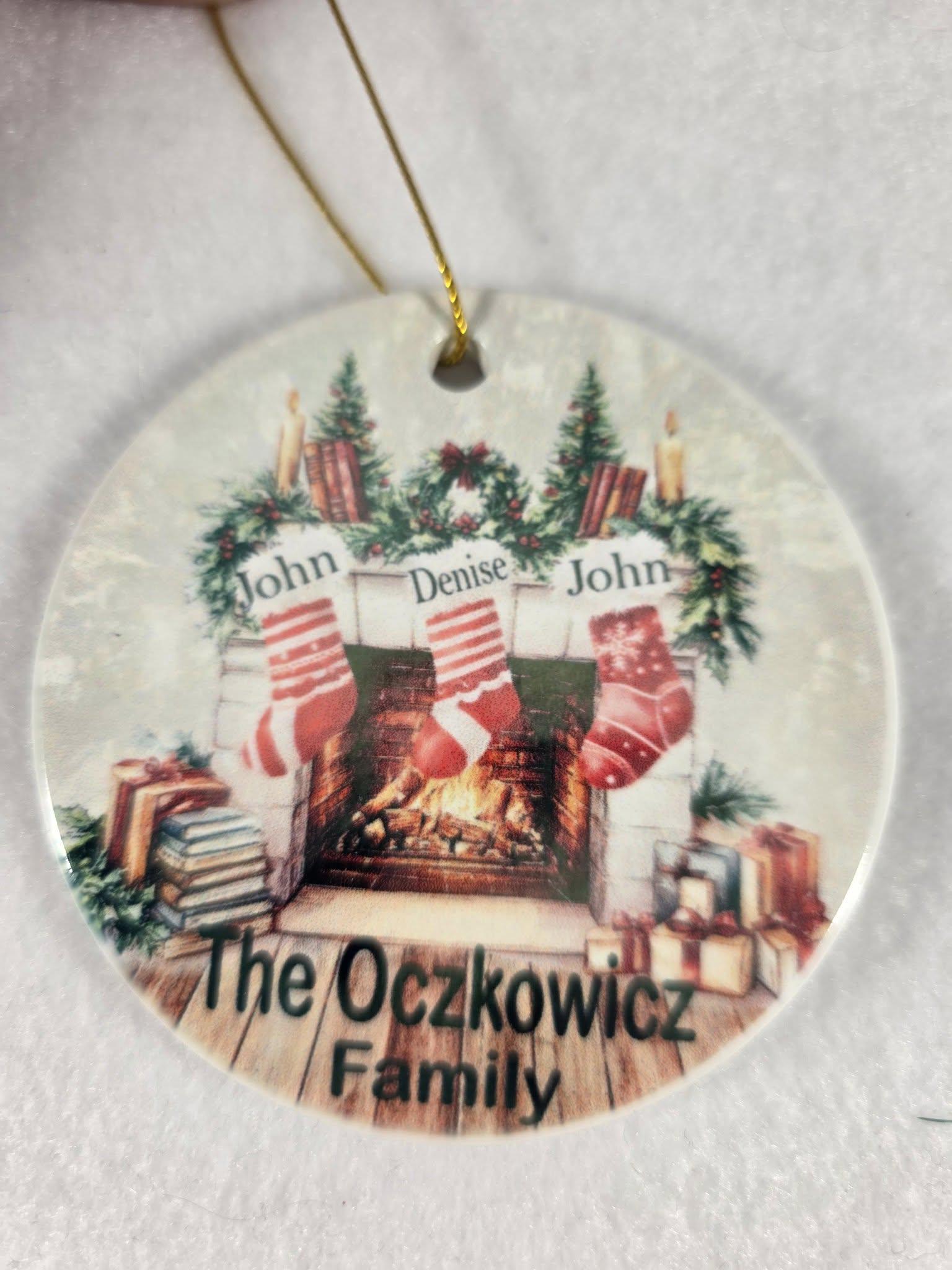 Stockings by the Fire Family Christmas Ornament