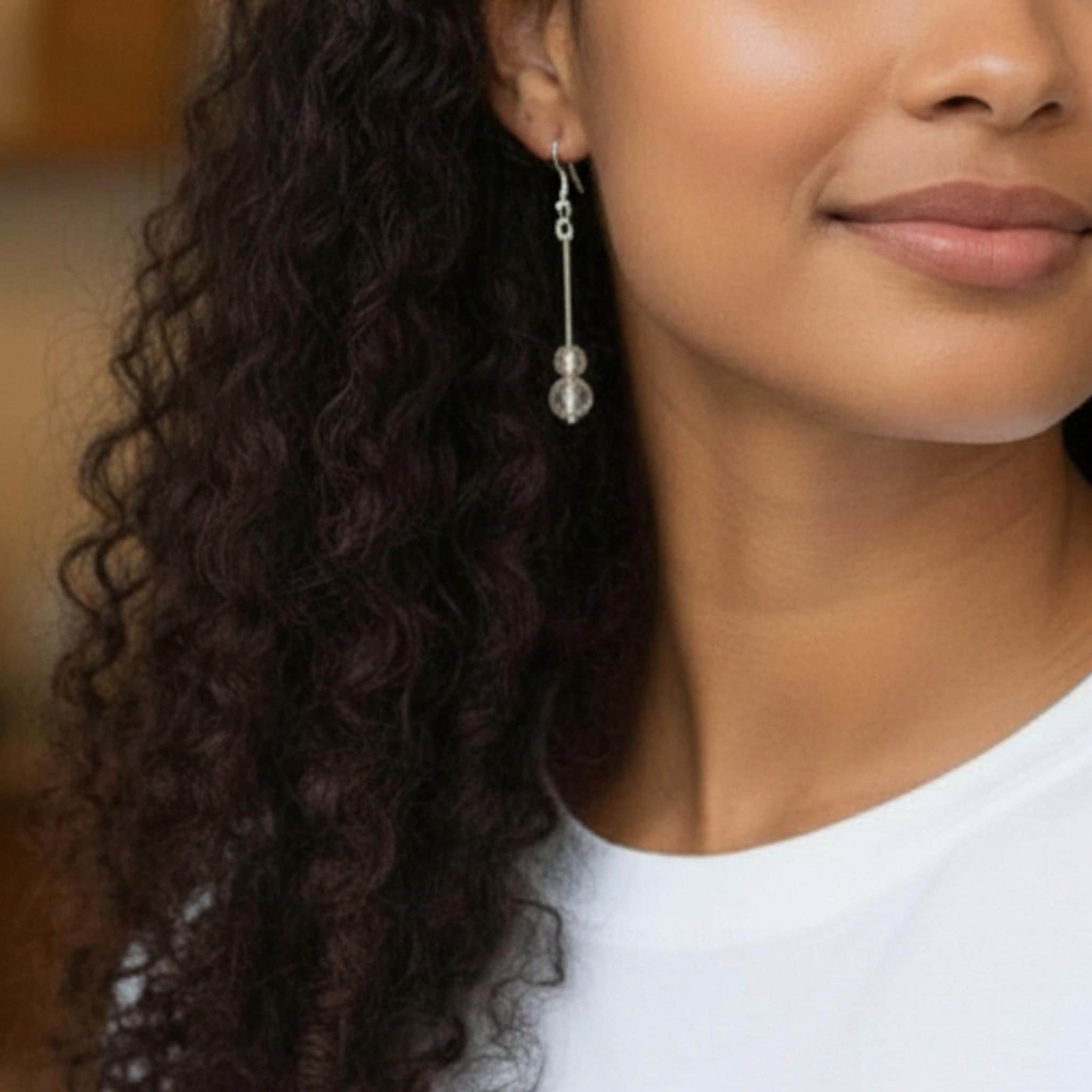 Minimal Mixed Metal Drop Earrings | Lightweight Contemporary Jewelry for Everyday Wear