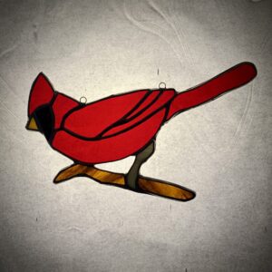 Red Cardinal Stained Glass Suncatcher