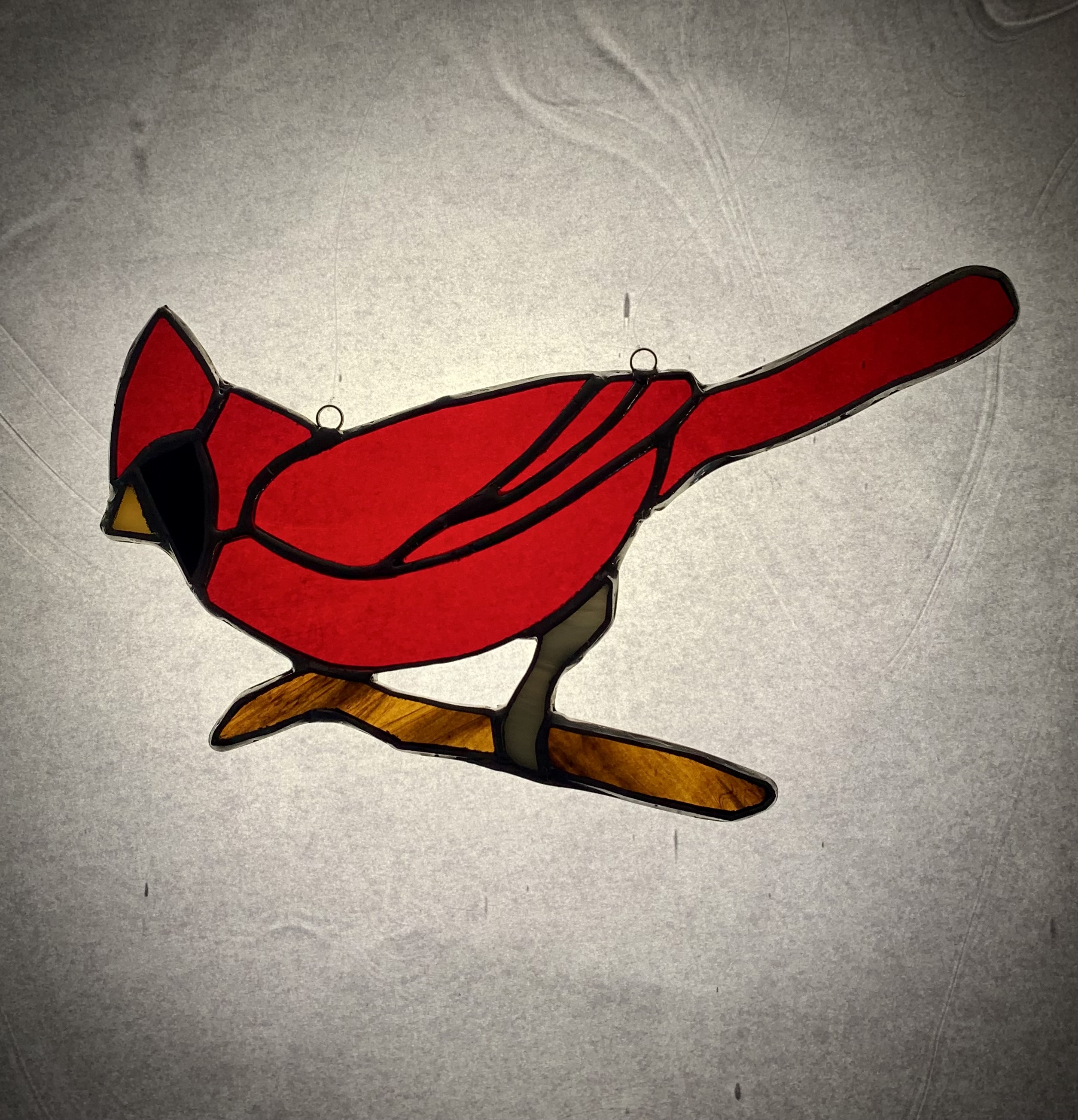 Red Cardinal Stained Glass Suncatcher