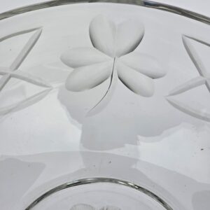 Hand cut glass Shamrock bowl