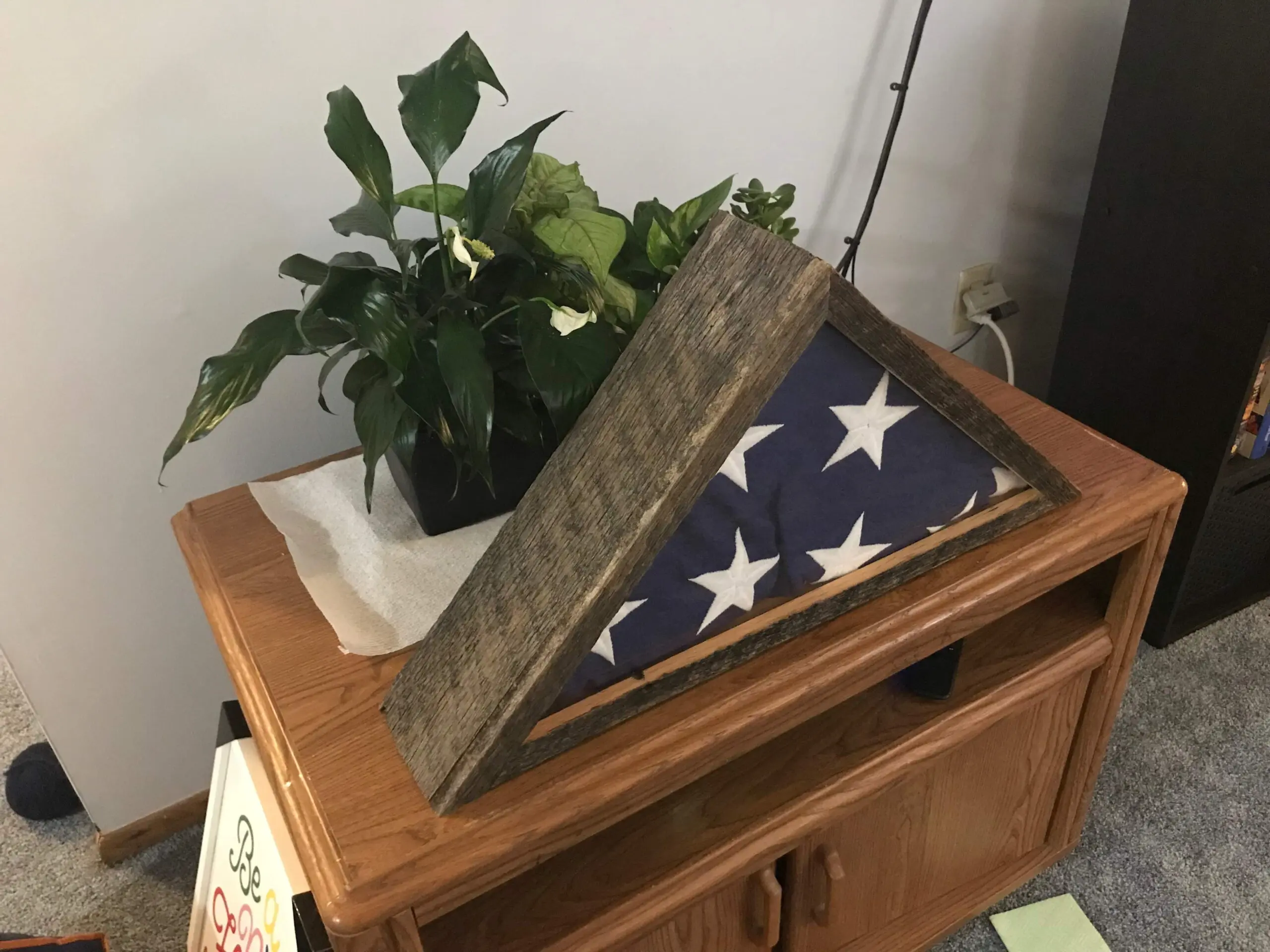 Barnwood flag box