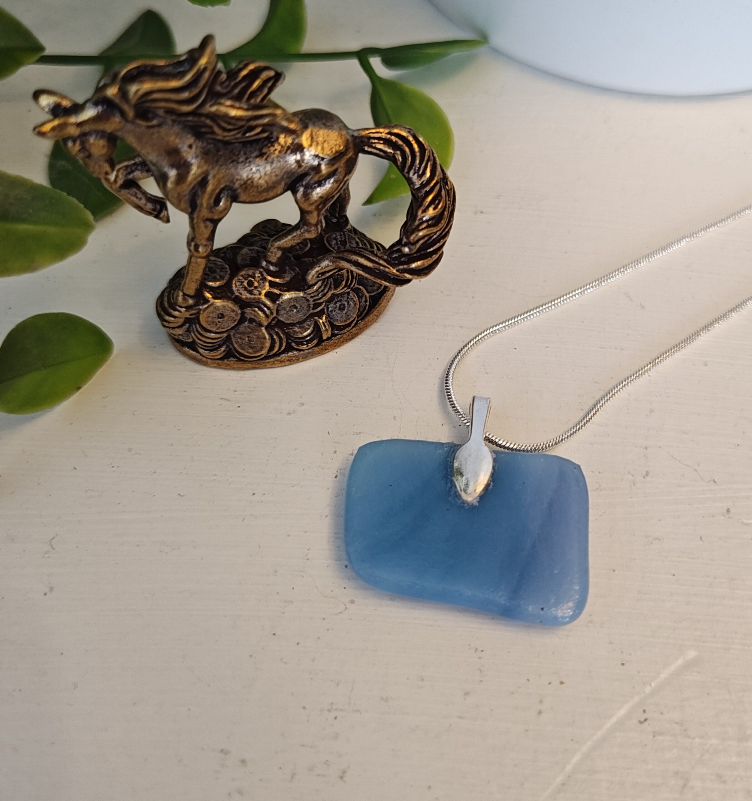 Abstract blue, purple and violet pendant necklace, Hand crafted one of a kind jewelry - Image 5