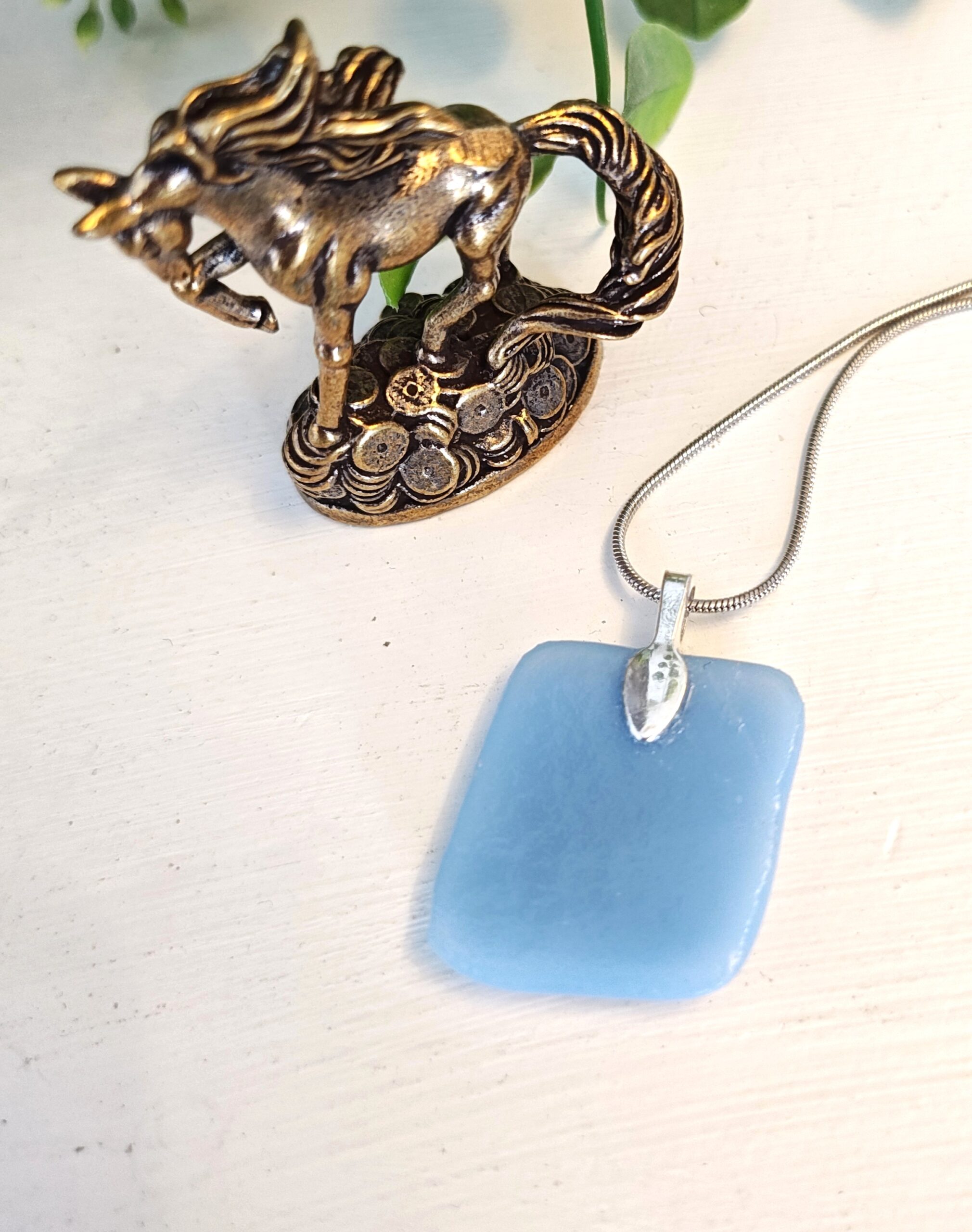 Swirled purple & blue artisan handmade pendant necklace, one of a kind festival jewelry - Image 5