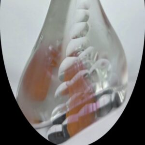 Flame veil pink glass sculpture