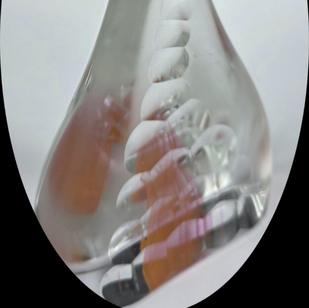 Flame veil pink glass sculpture