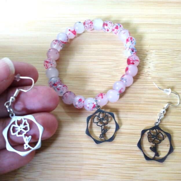 B29 Thank You kindness & Love bracelet & earring set for her