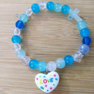 B30 Happy Birthday bracelet with shades of blue in kindness