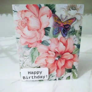 C7 Happy Birthday card with an uplifting butterfly