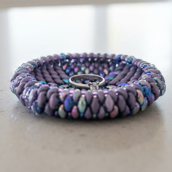 Tidepool Dusk Beaded Ring Dish
