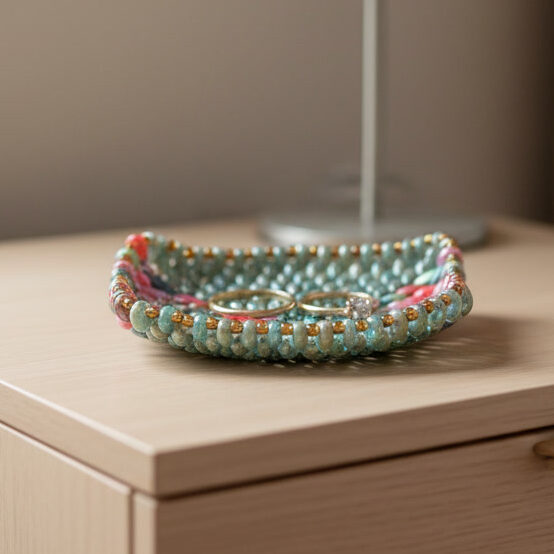 Tidepool Ember Beaded Jewelry Dish