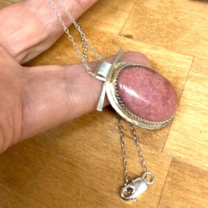 Rhodonite Necklace on Argentium .940 Silver