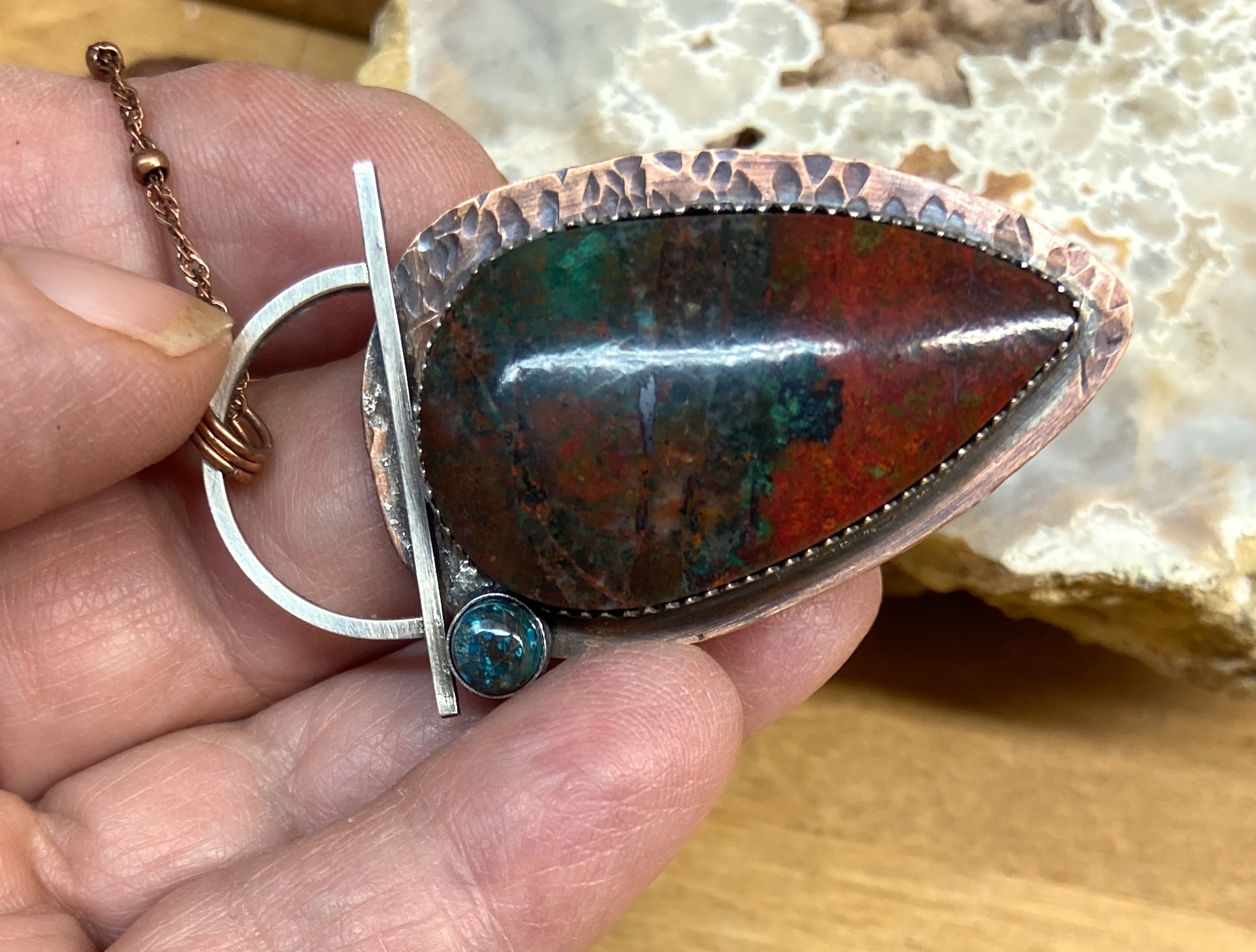 Sonoran Sunset and Chrysocolla Necklace