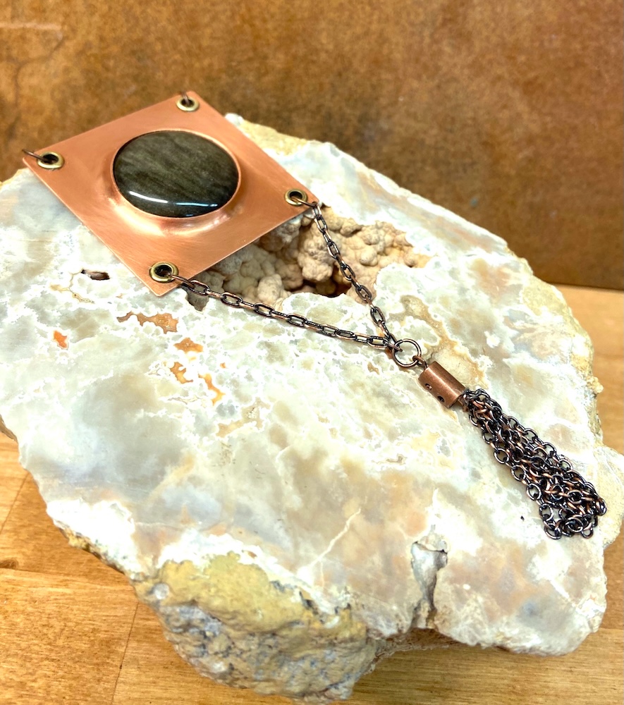 Golden Obsidian Necklace on Copper