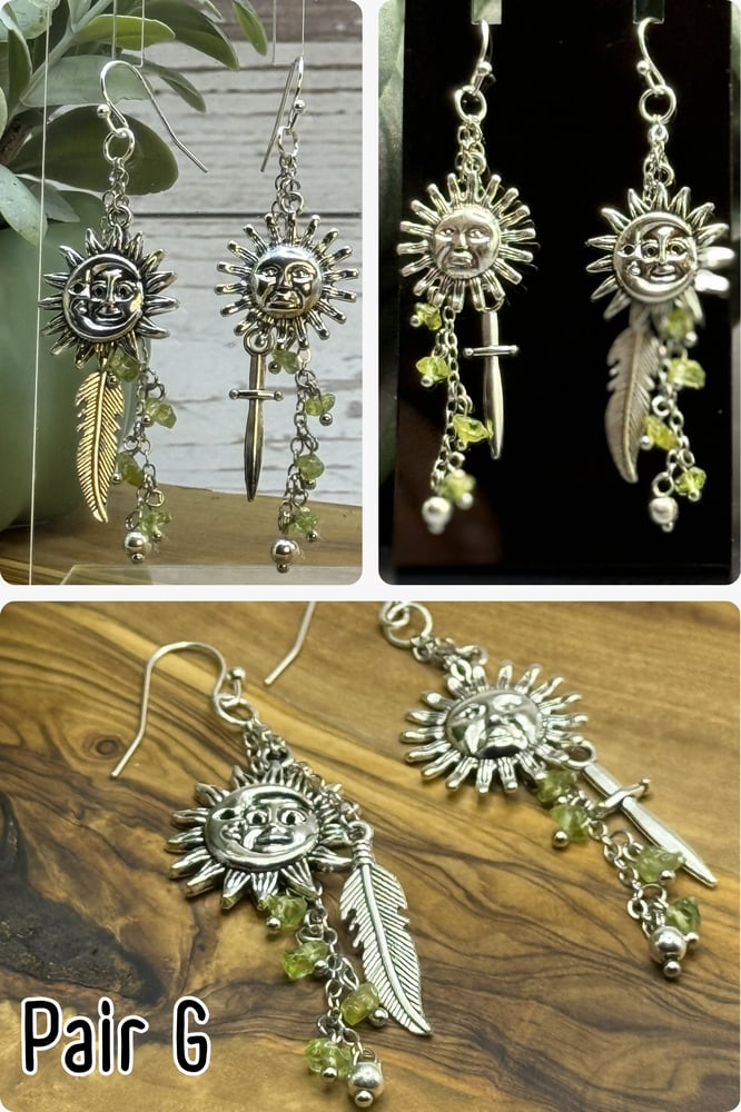 Celestial Charm Earrings | Sun Moon Star Jewelry | Gold & Silver Tone Dangle Earrings - Image 8