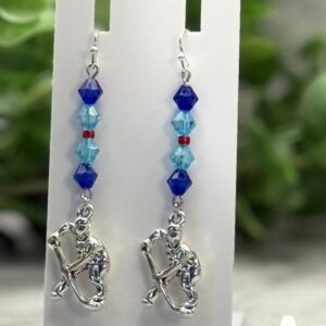 Hockey Charm Earrings – Seattle-Inspired Blue Sets | Silver Finish