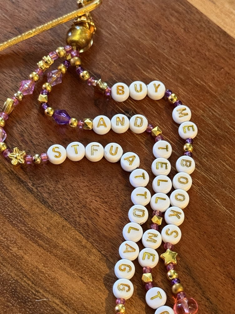 Buy Me Books | Handmade Beaded Bookmark for Spicy Booklovers | Romance & Fantasy Trope