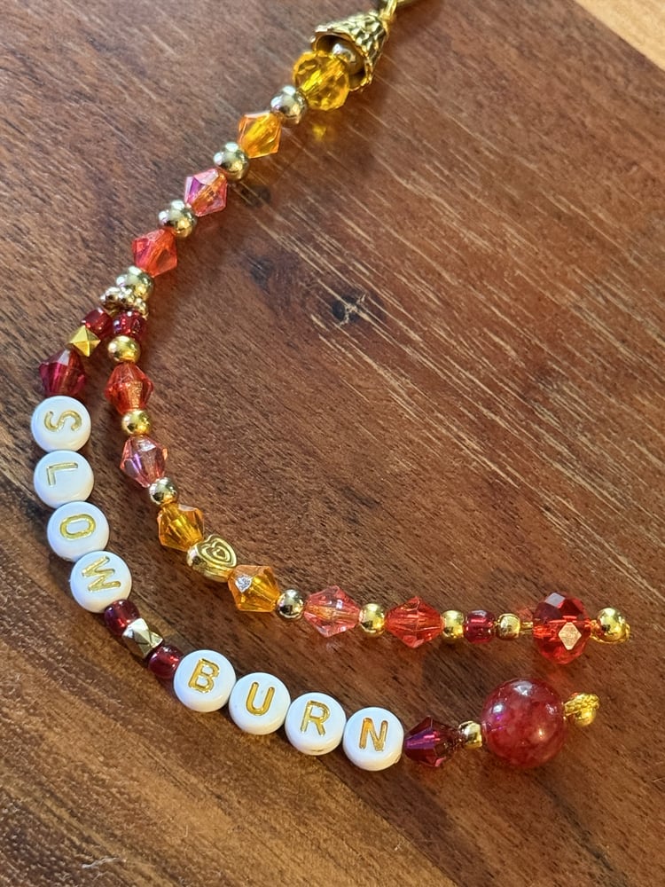 Slow Burn Bookmark | Handmade Beaded Bookmark | Romance & Fantasy Trope Lovers