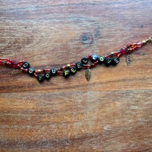 Do You Feel Love Bracelet | Black & Red Bead Bracelet | Gold‑Tone Accents | Made‑to‑Order