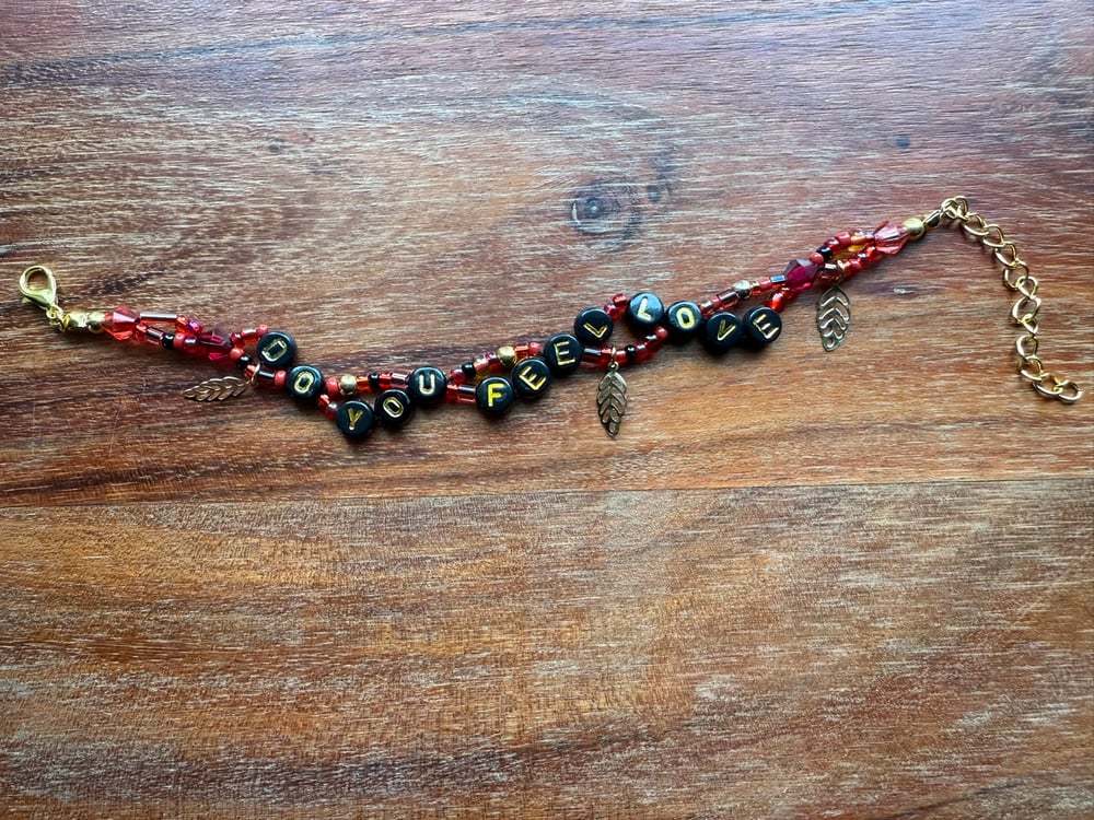Do You Feel Love Bracelet | Black & Red Bead Bracelet | Gold‑Tone Accents | Made‑to‑Order