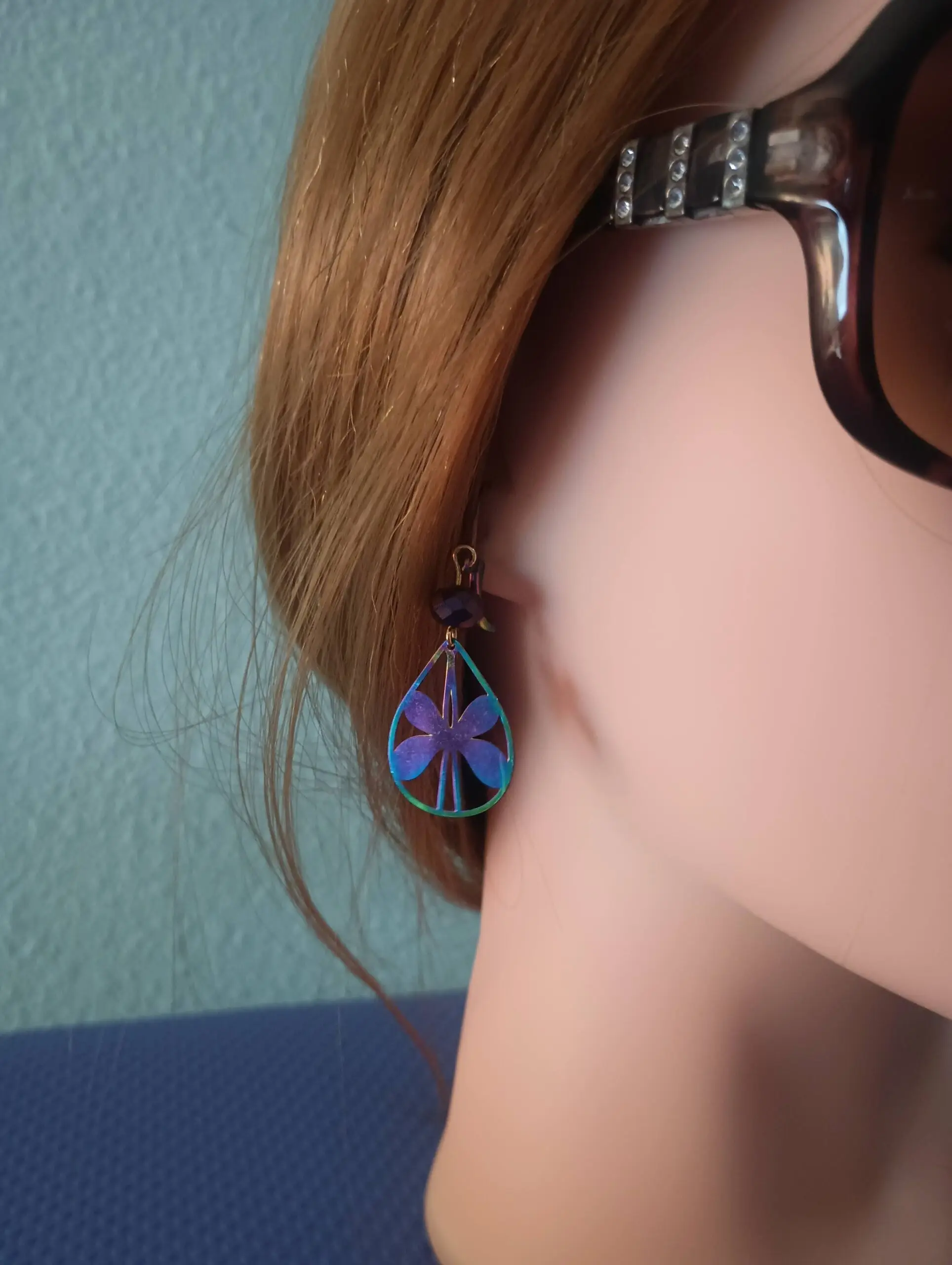 Ionized Rainbow Butterfly Filigree Cutout Metal Dangle Earrings Iridescent Boho - Image 6