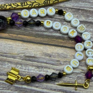 Dark Romance Book Club | Handmade Beaded Bookmark | Sword + Book Charms
