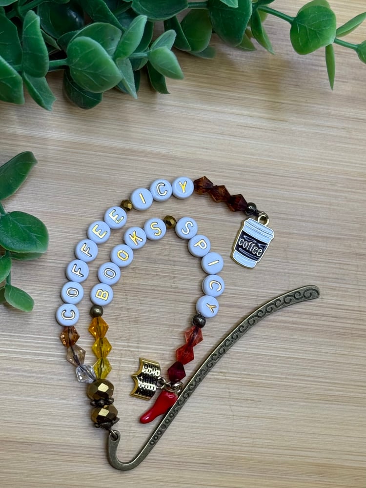 Coffee Icy Books Spicy | Romantasy Reader Gift | Bronze Bookmark