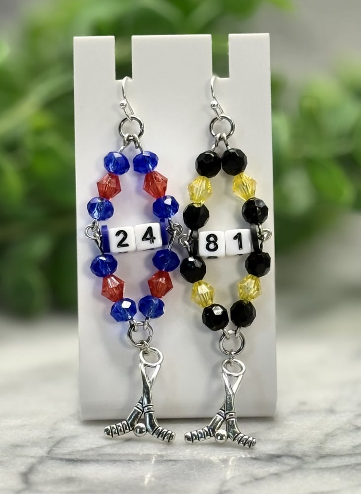 Hockey Rivalry Charm Earrings – Dual Color Sets | Silver Finish