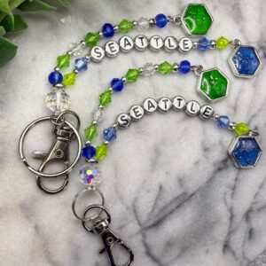 Seattle-Inspired Dual-Resin Keychain | Two Swivel Clasp Styles