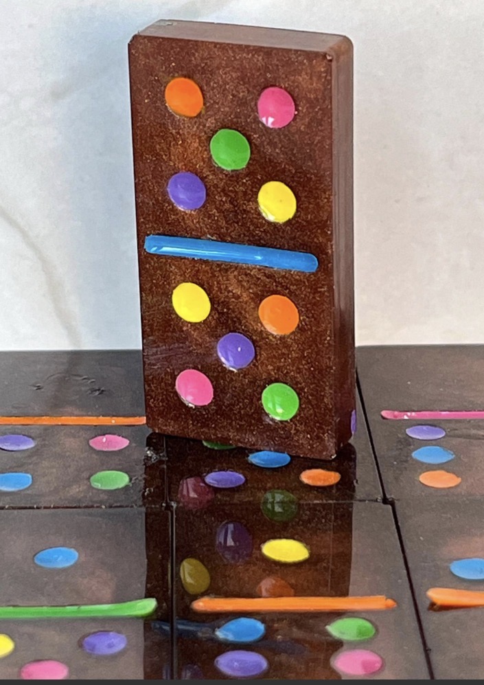 Cosmic Brownie Inspired Dominoes – Colorful Dessert Inspired Game Night Gift