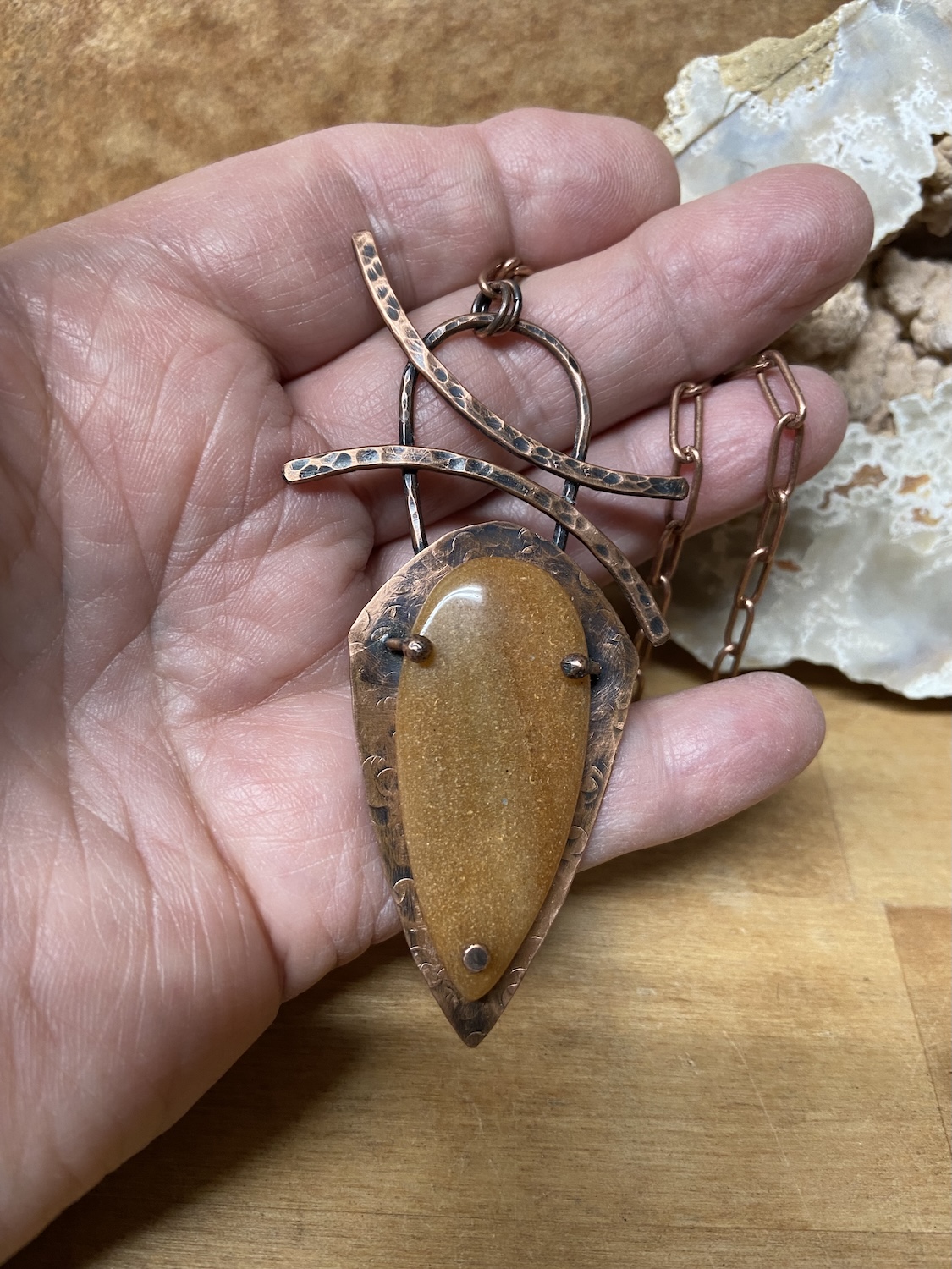 Red Adventurine Necklace on Copper