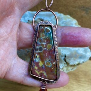 Red Obicular Bloodstone Necklace on Copper