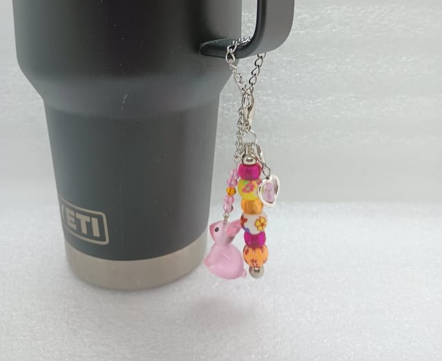 Spring Easter Bunny Purse Charm Keychain - Image 3