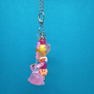 Spring Easter Bunny Purse Charm Keychain