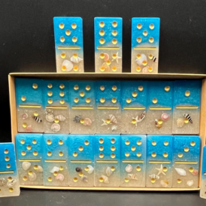 Beach Resin Domino Set | Seashells, Starfish, Coastal Decor