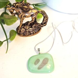 Asymmetrical pastel green and purple pendant necklace, One of a kind abstract artisan jewelry