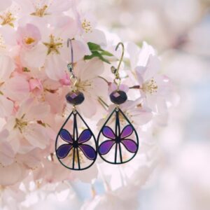 Ionized Rainbow Butterfly Filigree Cutout Metal Dangle Earrings Iridescent Boho