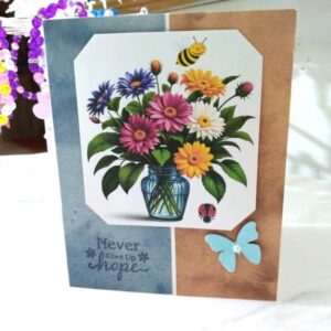 C37 Handmade Never Give Up, Blank A2 greeting card