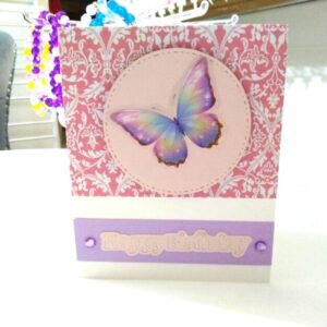C53 handmade Blank a2 inspired happy birthday card with a butterfly
