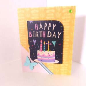C62 Upcycled Handmade A2 blank Birthday card for her